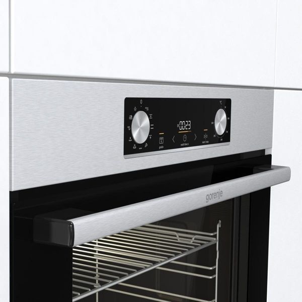 Духова шафа Gorenje електрична, 77л, A+, дисплей, нерж (BO6735E02X) 363064 фото