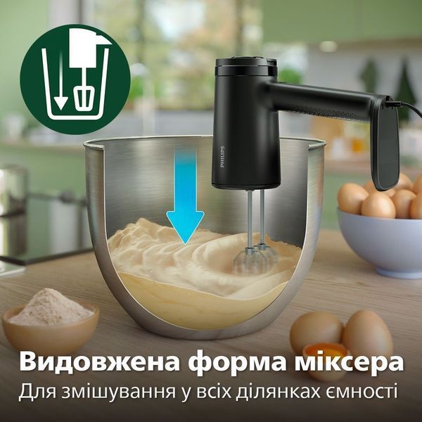 Міксер Philips ручний 5000 series 500Вт, насадки-4, турборежим, чорний (HR3781/00) 363222 фото