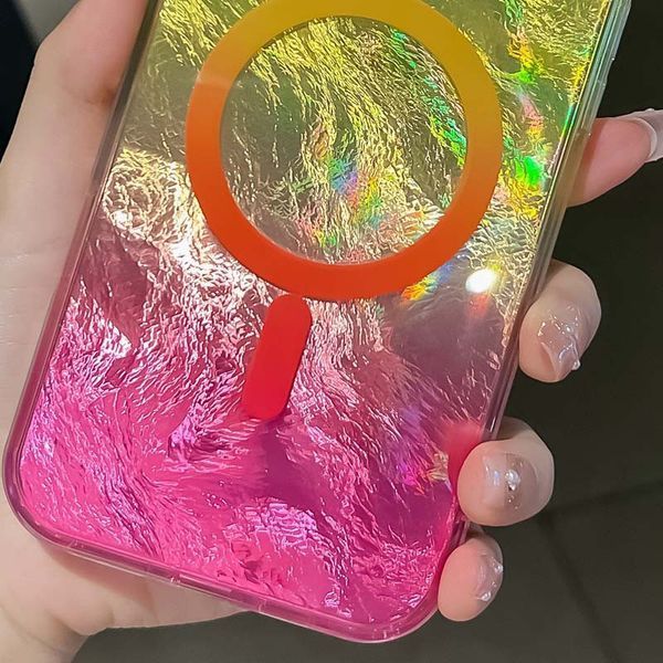 Чохол TPU Shiny Mountain (MagFit) для Apple iPhone 16e (6.1") Yellow / Pink 357063 фото