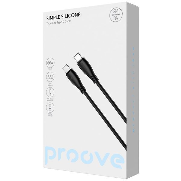 Кабель Proove Simple Silicone Type-C to Type-C 60W (2m) white (CCSI60002222) 388090 фото
