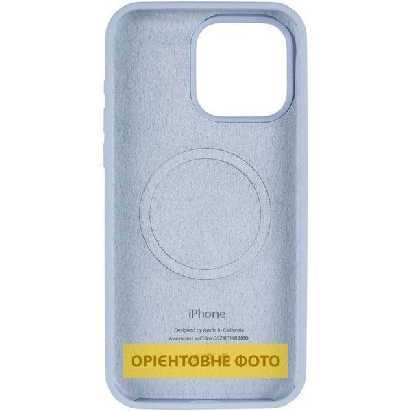 Чохол Silicone Case (AA) Logo with MagSafe для Apple iPhone 17 (6.3") Блакитний / Lilac Blue 392996 фото