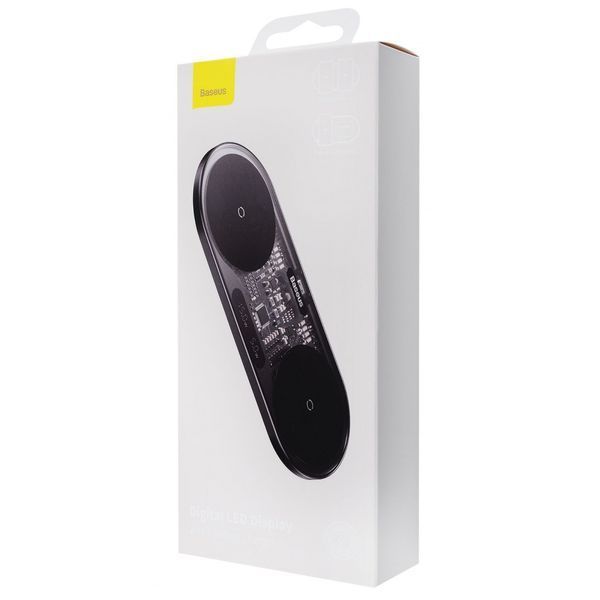 Бездротовий зарядний пристрій Baseus Digital LED Display 2in1 20W (WXSX010101) Black 271565 фото