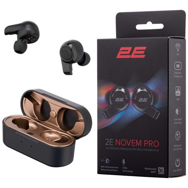 Навушники 2E Novem Pro True Wireless, 4 Mic, Waterproof, Black (2E-EBTWNPBK) 372800 фото