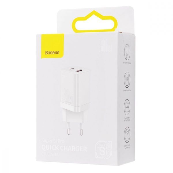 Зарядний Пристрій Baseus Super Si Pro Quick Charger Type-C+USB 30W CCSUPP-E01 Black 241477 фото