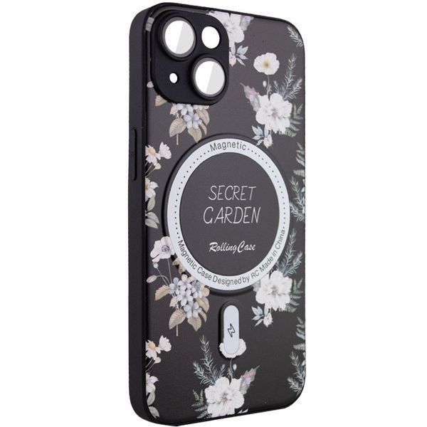 TPU+PC чохол Secret Garden with MagSafe для Apple iPhone 14 (6.1") Black 260175 фото