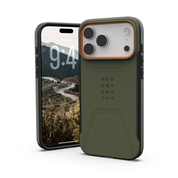 Чохол UAG для iPhone 17 Pro Max, Civilian MagSafe, Olive/Orange (114546119797) 402152 фото