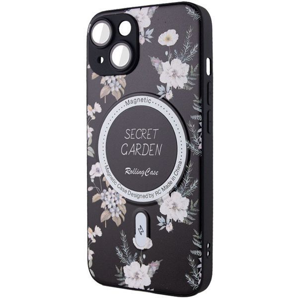 TPU+PC чохол Secret Garden with MagSafe для Apple iPhone 14 (6.1") Black 260175 фото