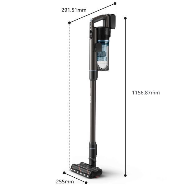 Пилосос Philips безпровідний Aqua Series 7000, вологе прибирання, конт пил -0.6л, автон. робота до 80хв, LED підствітка, турборежим, чорно-блакитний 398173 фото