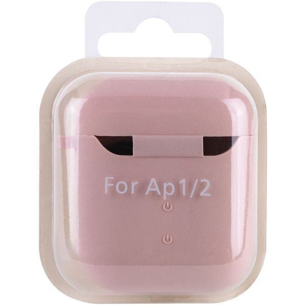 Силіконовий футляр з мікрофіброю для навушників Airpods 1/2 Рожевий / Pink Sand 202000 фото