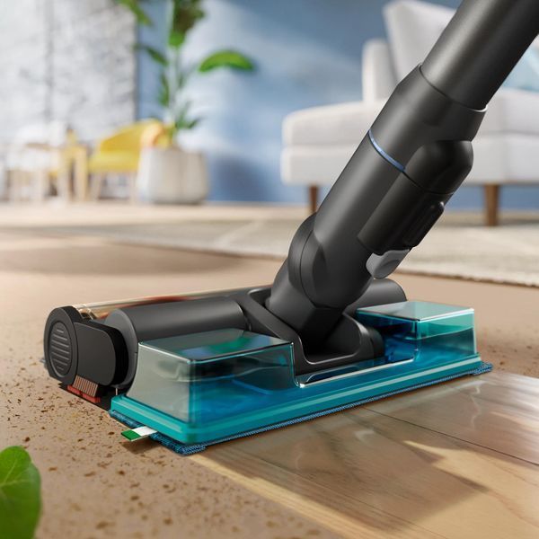Пилосос Philips безпровідний Aqua Series 7000, вологе прибирання, конт пил -0.6л, автон. робота до 80хв, LED підствітка, турборежим, чорно-блакитний 398173 фото