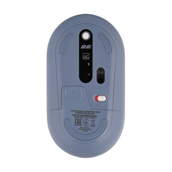 Миша 2E MF300 FLORA:MALLOW Silent WL BT, синій (2E-MF300WFLORABL) 373859 фото