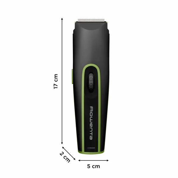 Машинка для стрижки Rowenta Nomad Sport Collection, акум., роторний мотор, насадок-2, кейс, сталь, чорно-зелений (TN1409F0) 372712 фото