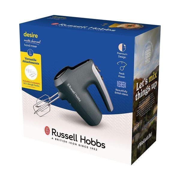 Міксер Russell Hobbs ручний Desire Matte Charcoal, 185Вт, чорно-сірий (27151-56) 363974 фото