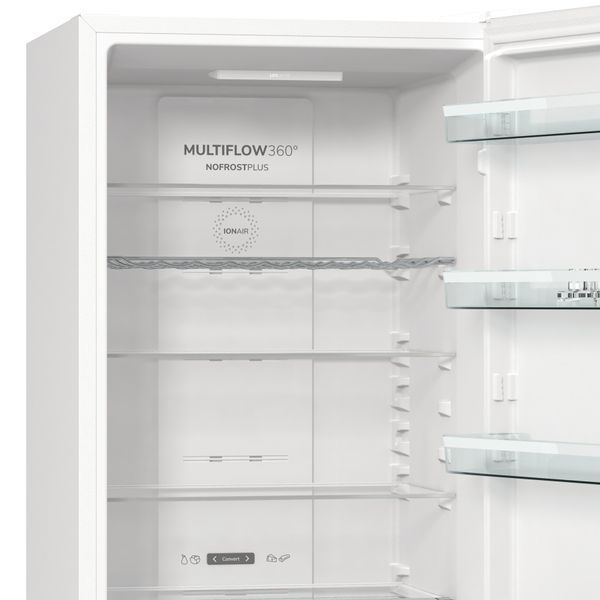 Холодильник з нижн. мороз. камерою Gorenje NRK6202AW4, 200х60х60см, 2 двері, 235( 96)л, А++, Total NF , Зона св-ті, Зовн. Диспл, 375361 фото