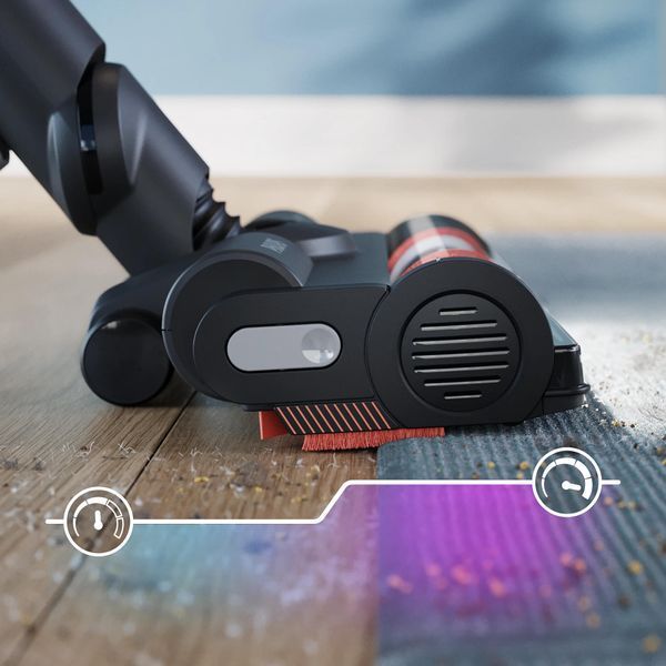 Пилосос Philips безпровідний Aqua Series 7000, вологе прибирання, конт пил -0.6л, автон. робота до 80хв, LED підствітка, турборежим, чорно-блакитний 398173 фото