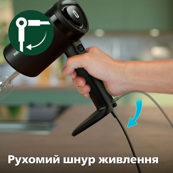 Міксер Philips ручний 5000 series 500Вт, насадки-4, турборежим, чорний (HR3781/00) 363222 фото