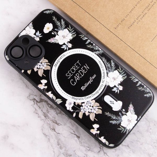 TPU+PC чохол Secret Garden with MagSafe для Apple iPhone 14 (6.1") Black 260175 фото