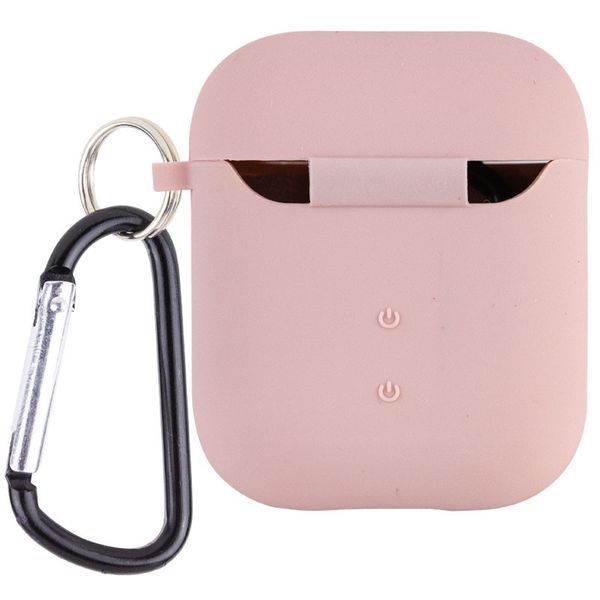 Силіконовий футляр з мікрофіброю для навушників Airpods 1/2 Рожевий / Pink Sand 202000 фото