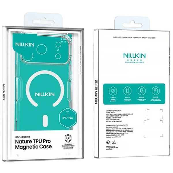 TPU чохол Nillkin Nature Pro Magnetic для Apple iPhone 17 Pro (6.3") Чорний (прозорий) 414858 фото