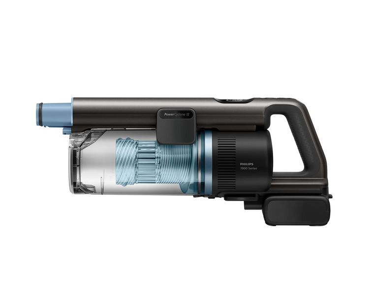Пилосос Philips безпровідний Aqua Series 7000, вологе прибирання, конт пил -0.6л, автон. робота до 80хв, LED підствітка, турборежим, чорно-блакитний 398173 фото