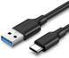 Кабель UGREEN US184 USB 3.0 To USB Type-C Male Cable Nickel Plating 3A 0.5m Black (20881) 278818 фото 1