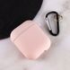 Силіконовий футляр з мікрофіброю для навушників Airpods 1/2 Рожевий / Pink Sand 202000 фото 3