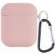 Силіконовий футляр з мікрофіброю для навушників Airpods 1/2 Рожевий / Pink Sand 202000 фото 1
