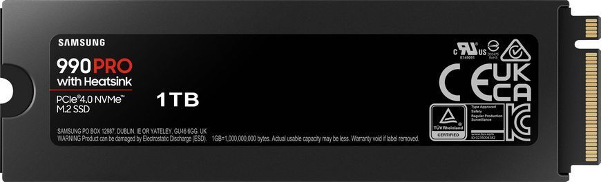 Твердотільний запам&rsquo;ятовувальний пристрій накопичувач (SSD) G4 M.2 NVME 1TB W/HS 990 PRO MZ-V9P1T0CW SAMSUNG 292453 фото