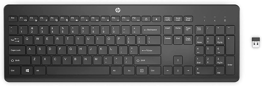 Клавіатура мембранна HP 230, 106key, WL, EN/UK, чорний (3L1E7AA) 365347 фото