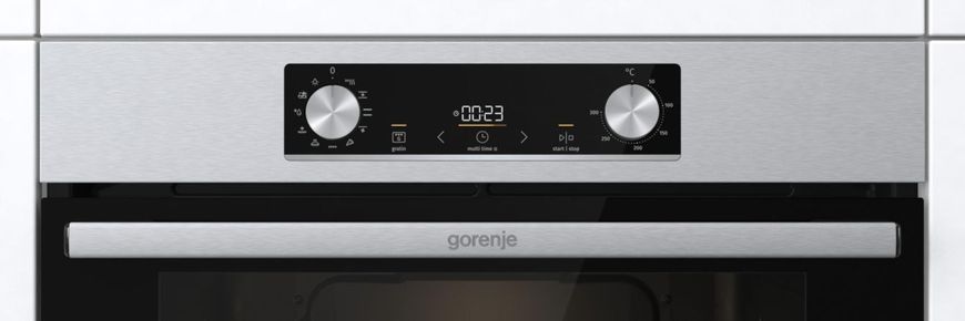 Духова шафа Gorenje електрична, 77л, A+, дисплей, нерж (BO6735E02X) 363064 фото