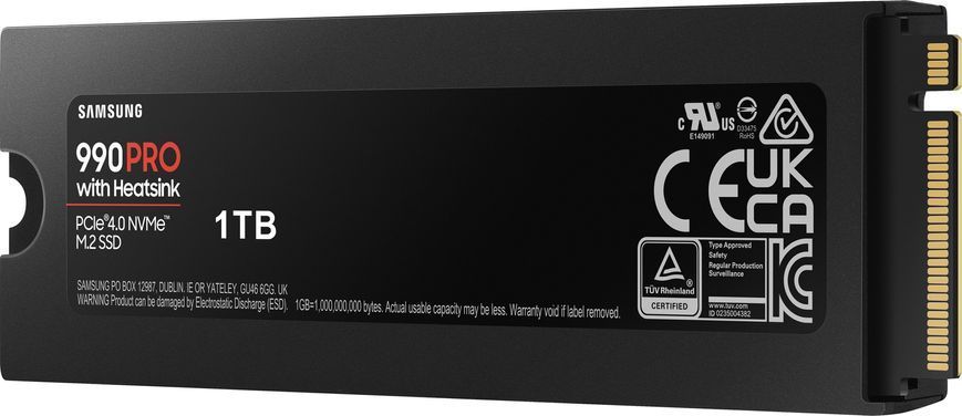Твердотільний запам&rsquo;ятовувальний пристрій накопичувач (SSD) G4 M.2 NVME 1TB W/HS 990 PRO MZ-V9P1T0CW SAMSUNG 292453 фото