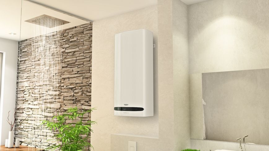 Водонагрівач електр. TESY Bellislimo Cloud плаский GCR 1002722 E31 ECW Wi-Fi, 100л, 2,2кВт, ун. монтаж, електр. кер-ння, B, білий 363809 фото