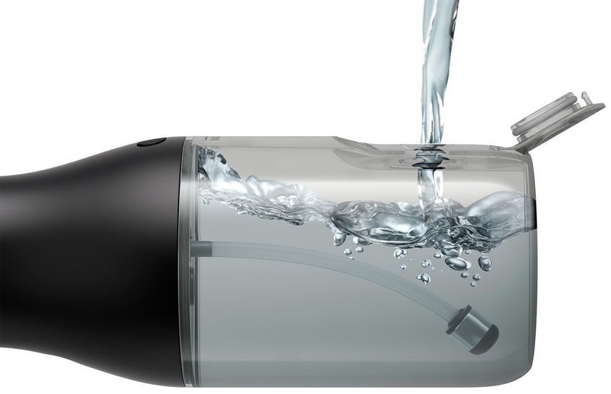 Іригатор Philips портативний Sonicare Cordless Power Flosser 3000, чаша 250 мл, чохол, 2 насадки , чорний (HX3826/33) 370929 фото