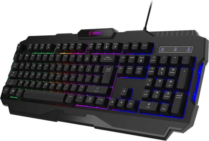 Клавіатура мембранна MSI FORGE GK100 104key, USB-A, EN/UKR/RU, ColorLED, чорний (S11-04UA221-HH9) 372552 фото