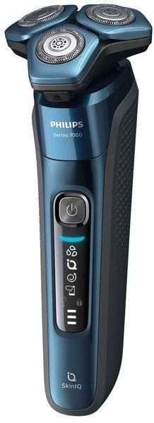 Бритва електр. Philips роторна Series 7000, 9Вт, бритв.головок-3, Li-Ion, сух.+волог., тример, чохол, Bt., сіро-синій (S7882/55) 363452 фото