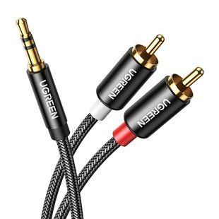 Кабель UGREEN AV116 3.5mm Male To 2 RCA Male Cable 2m (10584) Black 314294 фото
