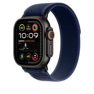 Ремінець Apple Watch Trail Loop Band S/M Для Watch 49mm - Black Titanium Finish - Blue (MYQ73) 330554 фото