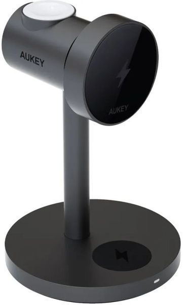 Бездротовий зарядний пристрій Aukey MagFusion 3-in-1 15W Qi2 (LC-MC311) сірий 295086 фото