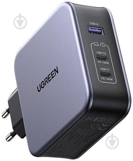 Мережевий Зарядний пристрій UGREEN CD289 GaN Fast Charger 140W With Cable (90549) 280605 фото