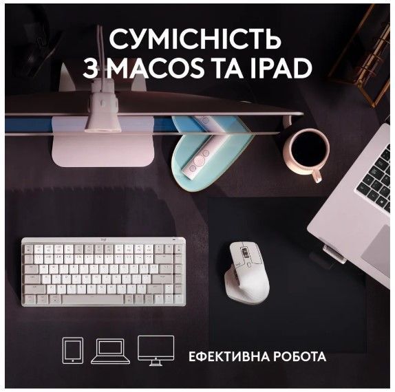 Миша LOGITECH MX Master 3S For Mac Performance Wireless, Pale Grey (910-006572) 306833 фото