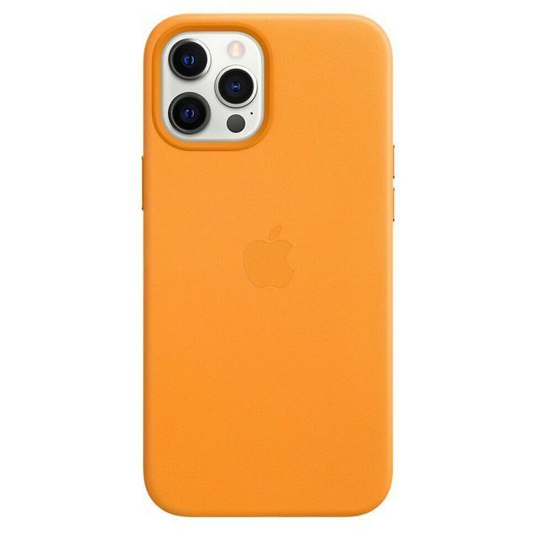Чохол-накладка Apple iPhone 12 Pro Max Leather Case with MagSafe - (MHKH3) California Poppy 282571 фото