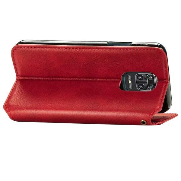 Шкіряний чохол книжка GETMAN Cubic (PU) для Xiaomi Redmi Note 9s / Note 9 Pro / Note 9 Pro Max Червоний 200426 фото