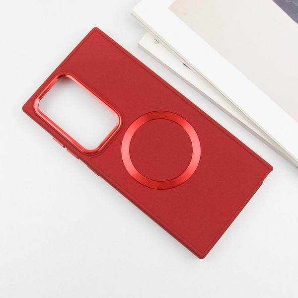 TPU чохол Bonbon Metal Style with MagSafe для Samsung Galaxy S24 Ultra Червоний / Red 283974 фото