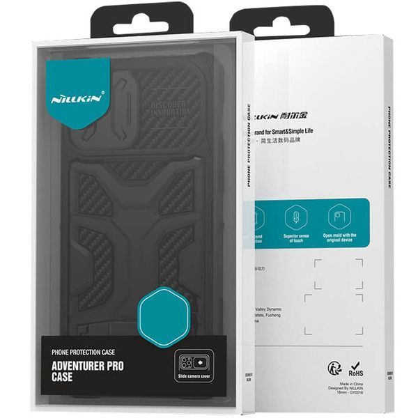 TPU+PC чохол Nillkin CamShield Adventurer Pro (шторка на камеру) для Apple iPhone 14 Pro Max (6.7") Armor Black 261421 фото