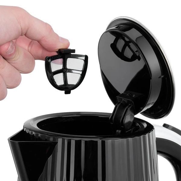 Електрочайник Russell Hobbs Eden, 1.7л, нержавіюча сталь, пластик, чорний (27361-70) 363975 фото