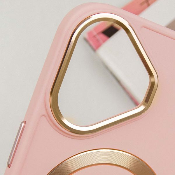 TPU чохол Bonbon Metal Style with MagSafe для Apple iPhone 16 (6.1") Рожевий / Light Pink 322897 фото