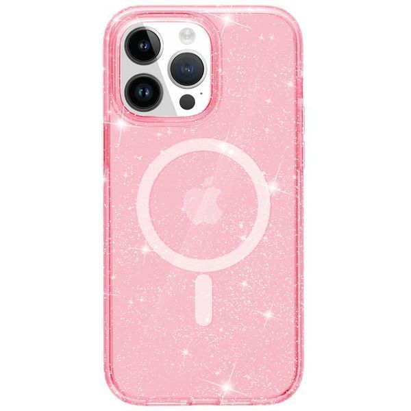 Чохол TPU Galaxy Sparkle (MagFit) для Apple iPhone 12 Pro / 12 (6.1") Pink+Glitter 277362 фото