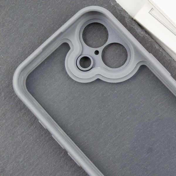 TPU чохол Transparent + Colour 1,5mm для Apple iPhone 16 (6.1") Grey 346577 фото