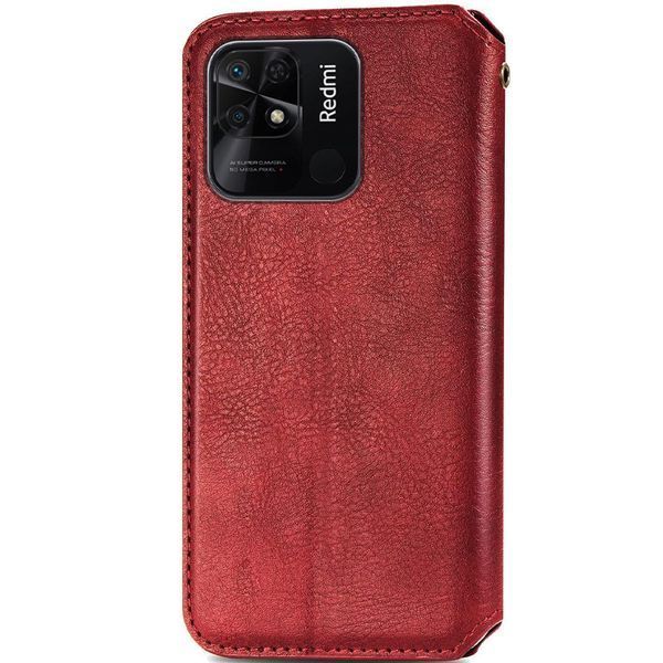 Шкіряний чохол книжка GETMAN Cubic (PU) для Xiaomi Redmi 10C Червоний 255898 фото