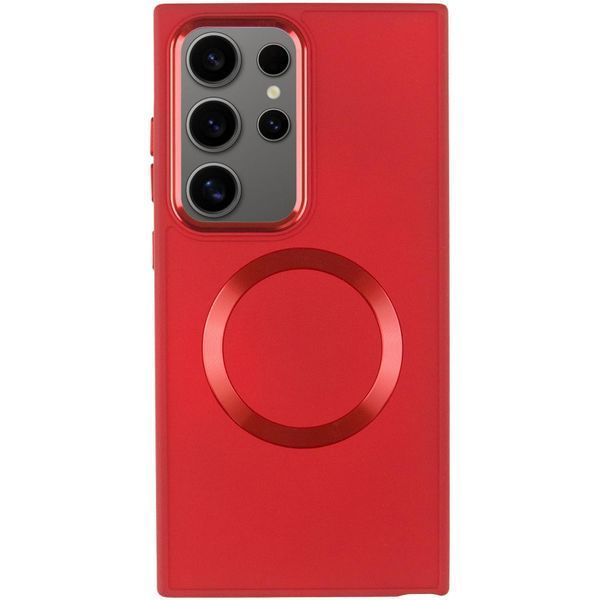 TPU чохол Bonbon Metal Style with MagSafe для Samsung Galaxy S24 Ultra Червоний / Red 283974 фото